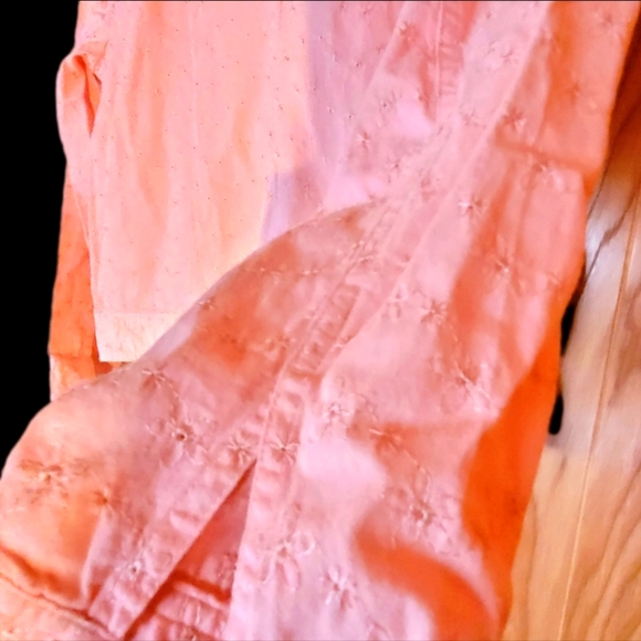 Floral Eyelet BLAIR Soft Denim Jacket, Peach Jean Jacket, Vintage, 80s - Picture 4 of 6